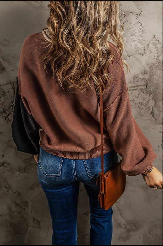Colorblock Brown sweater
