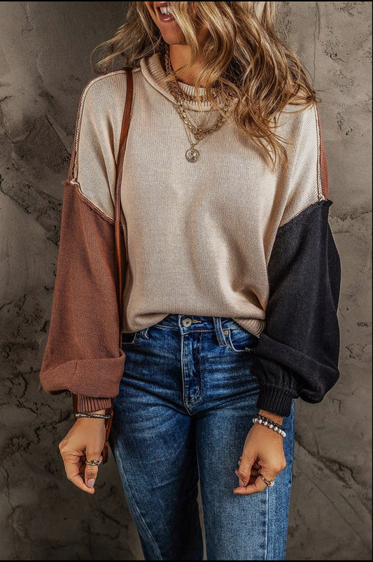 Colorblock Brown sweater