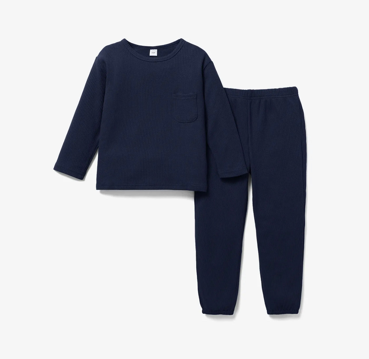 2-Piece Ribbed Long Sleeve Navy