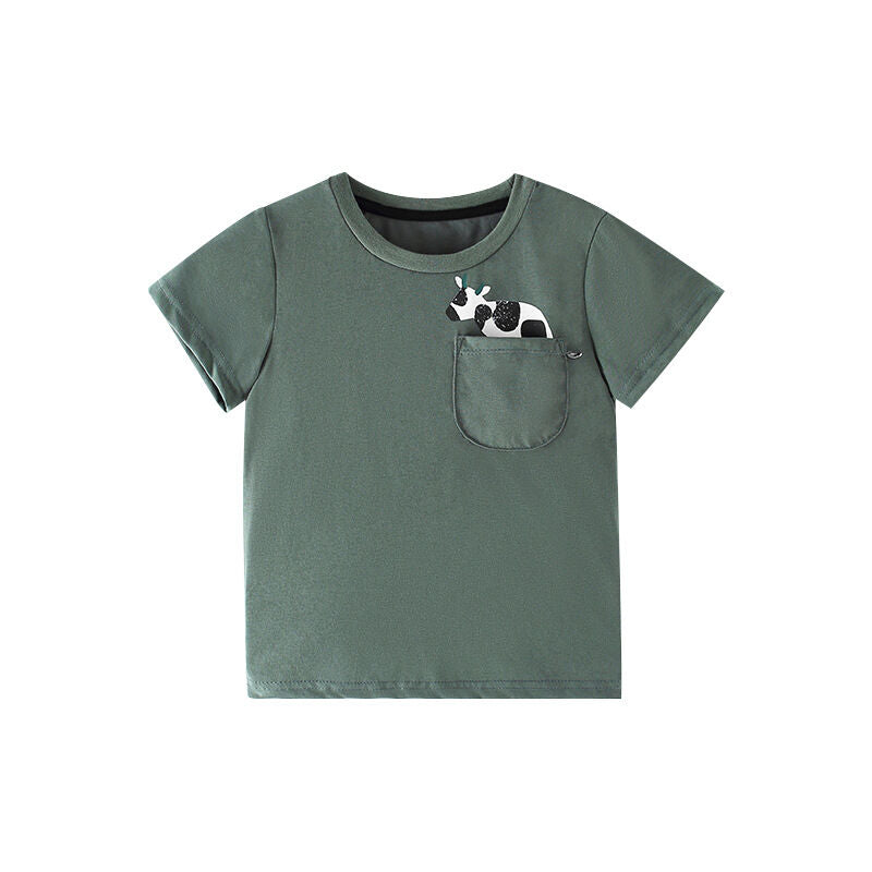 Pocket Cow Print T-shirt