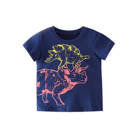 Blue Dinosaur Print T-shirt